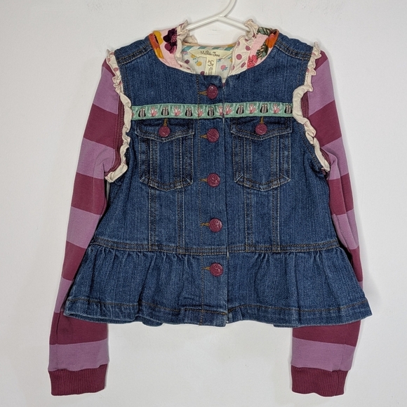 Matilda Jane But Denim Purple Removable Sleeve Hoodie Jacket 6 - Picture 1 of 9